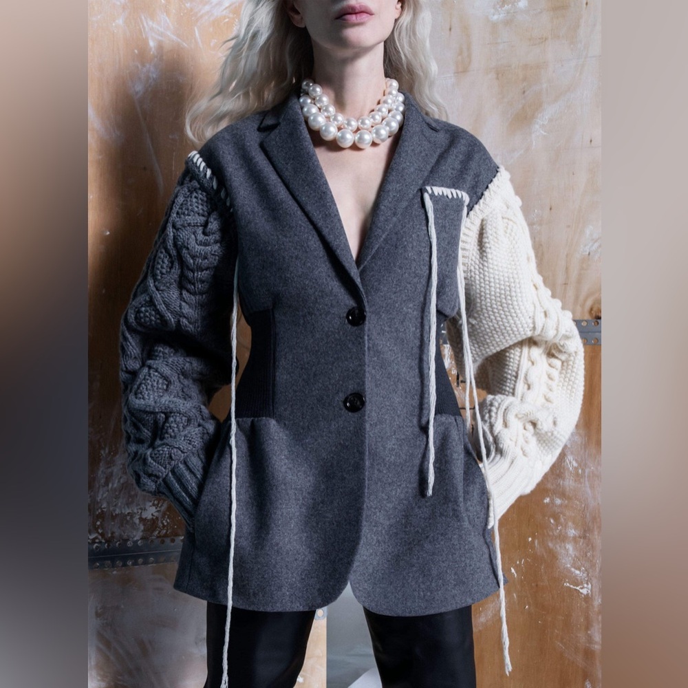BNWT Zara Atelier Tricot Sleeve Blazer Limited Edition